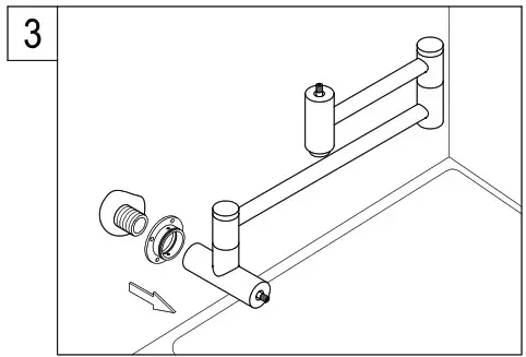 KINGSTON KS4102ML Brass Pot Filler in Polished Brass - installation 3