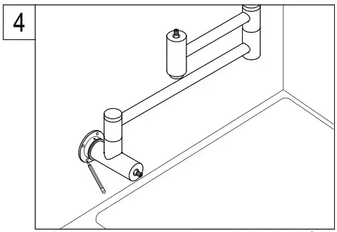 KINGSTON KS4102ML Brass Pot Filler in Polished Brass - installation 4