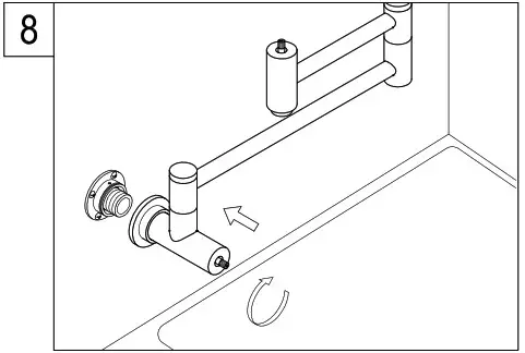 KINGSTON KS4102ML Brass Pot Filler in Polished Brass - installation 8