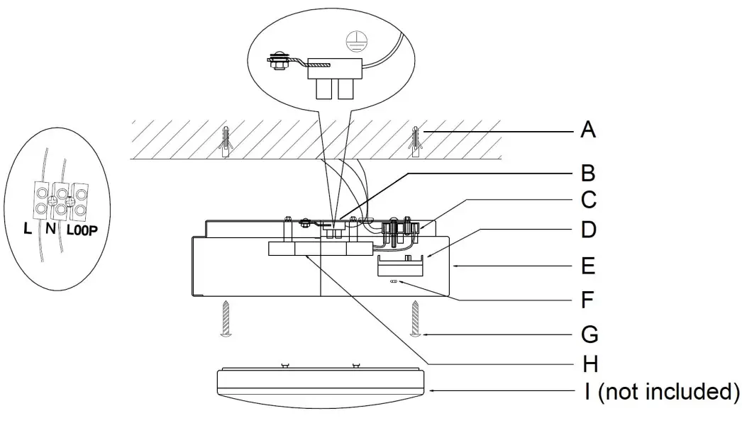 Lucci maison 080785, 080786 UNO 200mm Flush Mount -