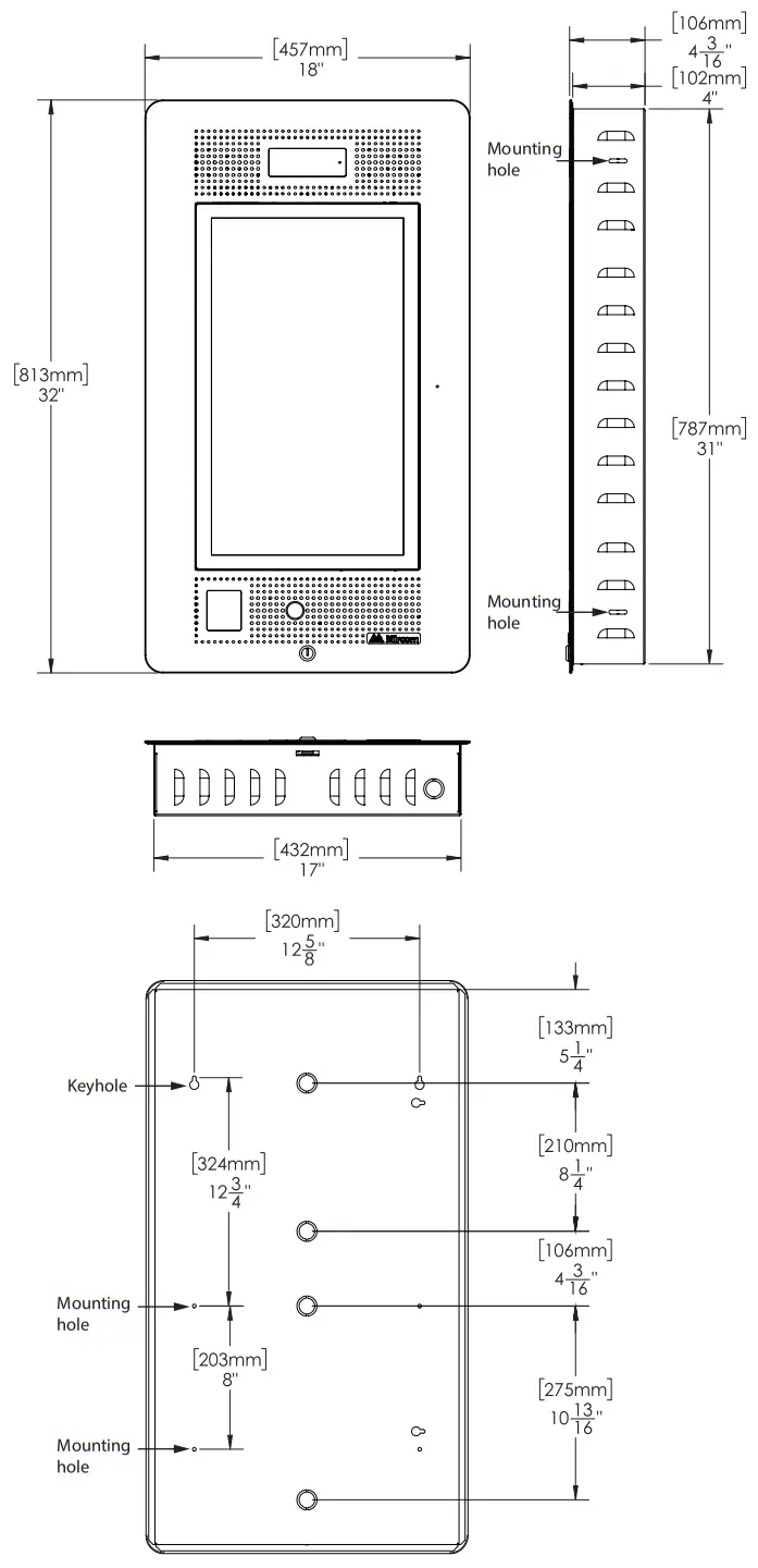 Mircom LT 6203 22 Inch Flush Mount Touch Screen Telephone Access System -