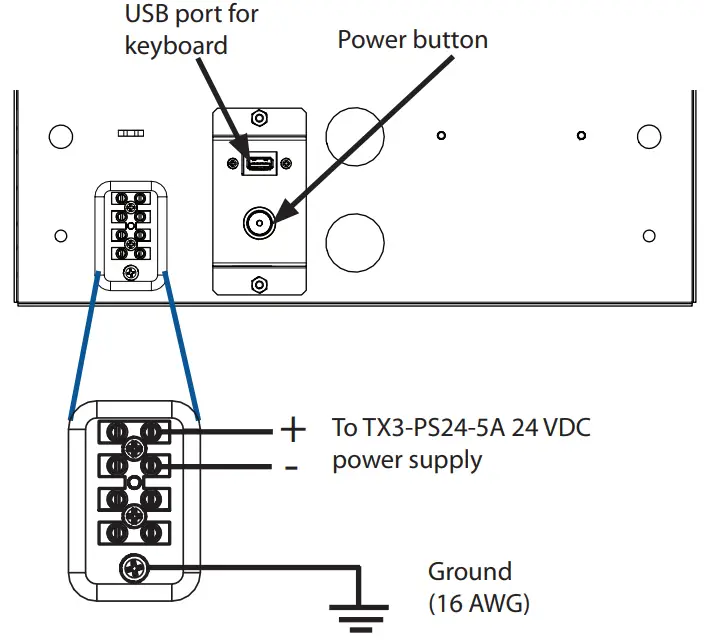 Mircom LT 6203 22 Inch Flush Mount Touch Screen Telephone Access System - Ground and Power