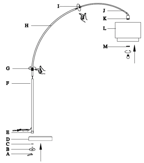TREND BFA8400-Brella-Contemporary-Brushed-Nickel-Lighting-Floor-Lamp-fig-1