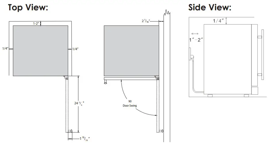 Avallon AFR242SSODLH 24 Inch Stainless Steel Built-In Compact Outdoor Refrigerator - FIG6