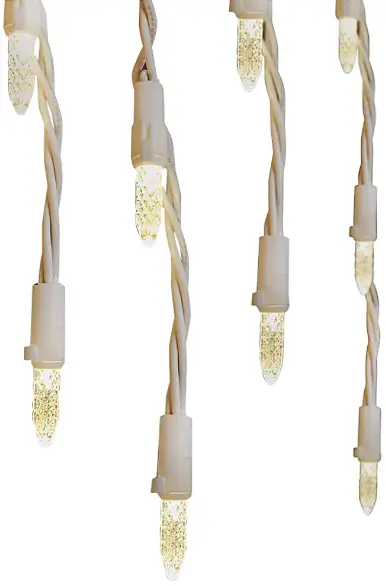 GE CLED-7MM-150 Energy Smart LED Icicle-Style Lights, 150ct, Warm White