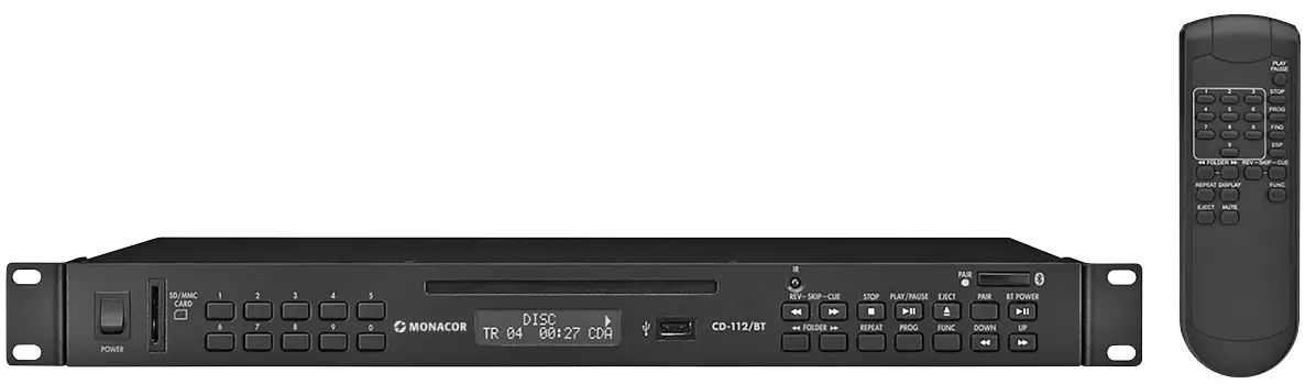 MONACOR-CD-112-BT-CD-MP3-Player -Bluetooth-Receiver-PRODUCT
