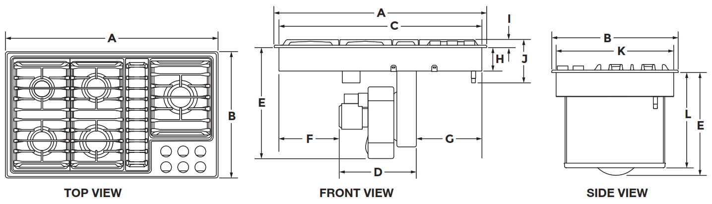 JENNAIR JGD3536G 36 Inch JX3 Gas Downdraft Cooktop - Featured Image