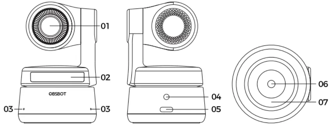 OBSBOT OWB 2004 CE Tiny PTZ 4K Webcam - Parts Info