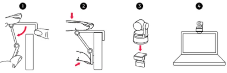 OBSBOT OWB 2004 CE Tiny PTZ 4K Webcam - lacement on a Monitor