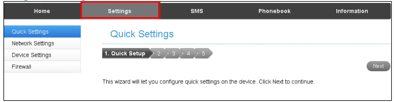 Settings > Quick Settings