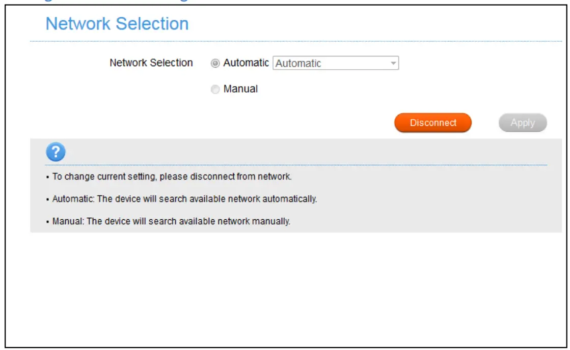 Settings > Network Settings > Network selection: