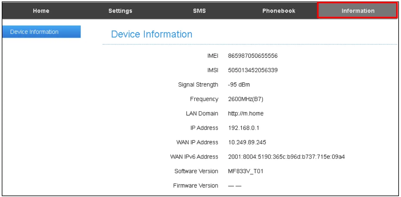 Device Information
