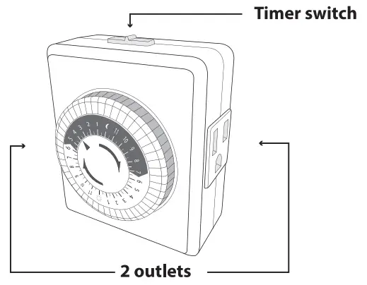 Fosmon-C-10682-Indoor-24-Hour-Mechanical-Outlet-Timer-fig-1