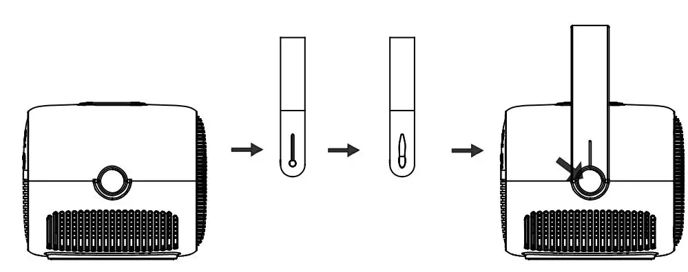 BLAUPUNKT BP480PB 480p Mini Projector Blue Instruction Manual - Fix the handle on the unit