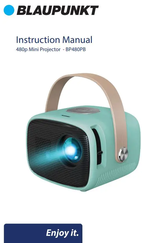 BLAUPUNKT BP480PB 480p Mini Projector Blue Instruction Manual