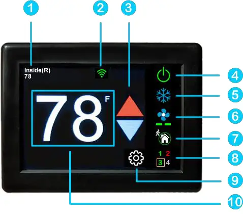 Micro-Air ASY-355-X01 EasyTouch RV 355 Touchscreen Thermostat with Bluetooth - Operating