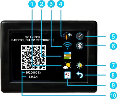 Micro-Air ASY-355-X01 EasyTouch RV 355 Touchscreen Thermostat with Bluetooth - Settings