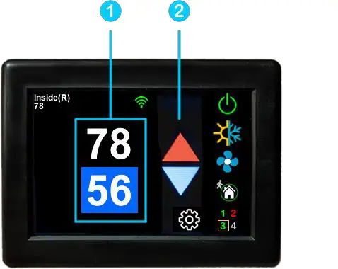 Micro-Air ASY-355-X01 EasyTouch RV 355 Touchscreen Thermostat with Bluetooth - screen