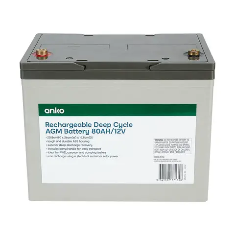Anko 42963905 Rechargeable Deep Cycle Agm Battery 80ah/12v Instruction Manual Anko 42963905 Rechargeable Deep Cycle Agm Battery 80ah/12v Instruction Manual