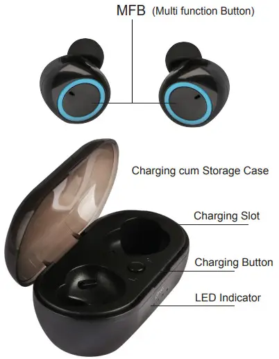 pTron 140317739 Bassbuds True Wireless-Operations