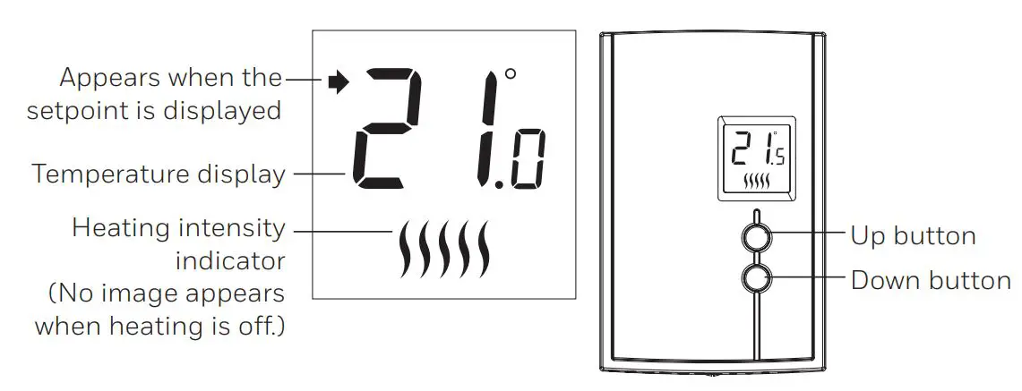 Honeywell Home RLV3120 Non-programmable RLV3120 Thermostat Owner's Manual - Temperature display and setting
