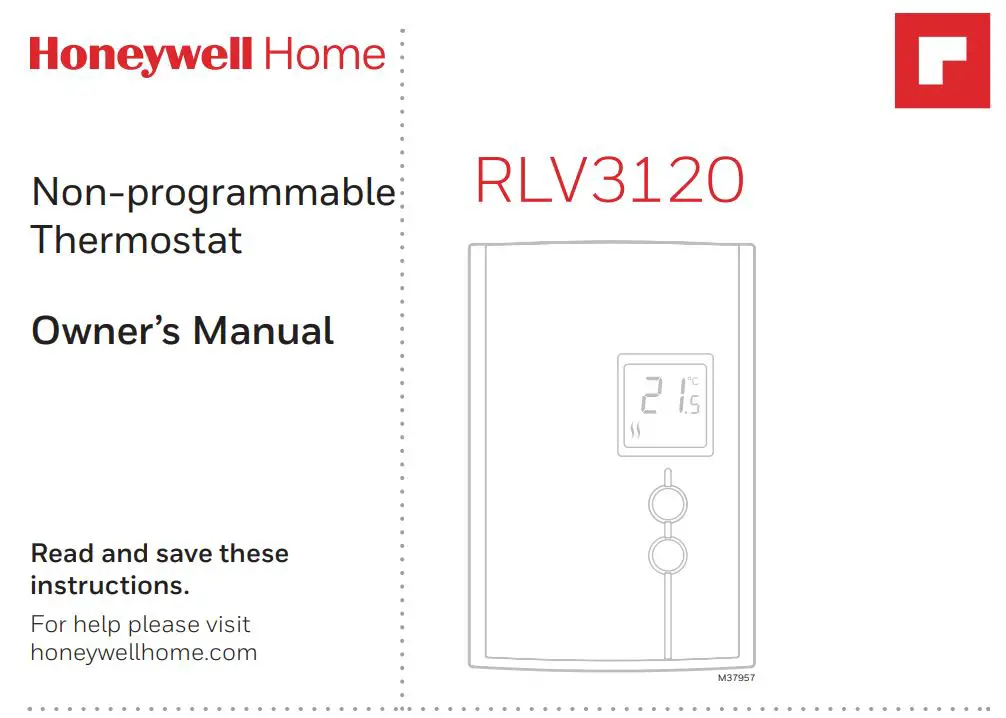 Honeywell Home RLV3120 Non-programmable RLV3120 Thermostat Owner's Manual
