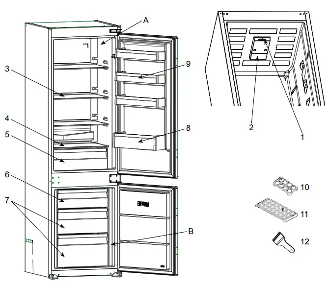 eico VICF 10177 S Fridge - PARTS OF THE APPLIANCE AND THE