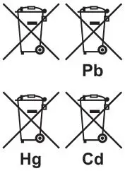 NAD C700 BluOS Streaming Amplifier Owner's Manual - Battery Disposal icon