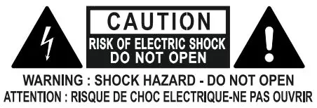 NAD C700 BluOS Streaming Amplifier Owner's Manual - Caution Risk of Electric shock icon