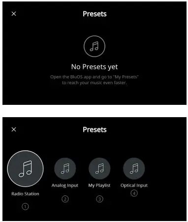 NAD C700 BluOS Streaming Amplifier Owner's Manual - PRESETS