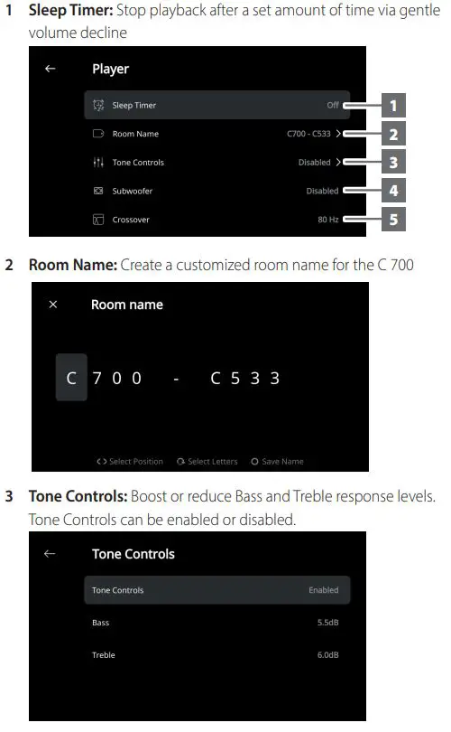 NAD C700 BluOS Streaming Amplifier Owner's Manual - Player