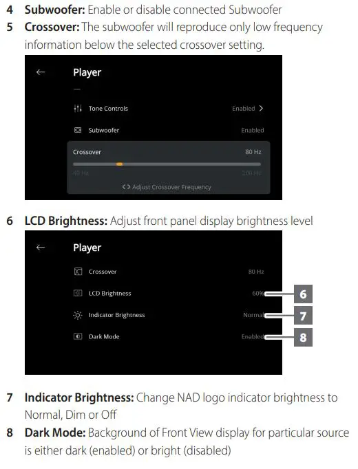 NAD C700 BluOS Streaming Amplifier Owner's Manual - Player