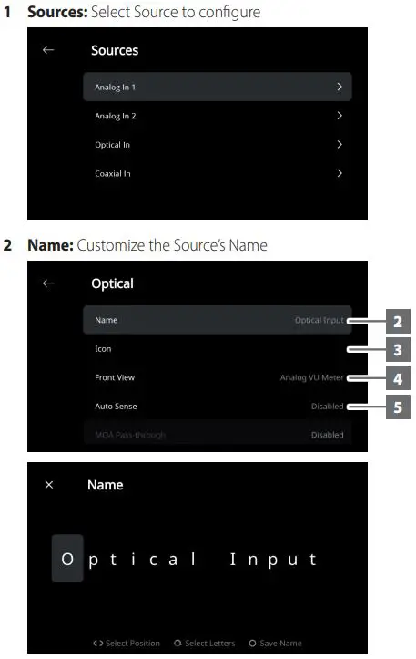 NAD C700 BluOS Streaming Amplifier Owner's Manual - SOURCE SETUP