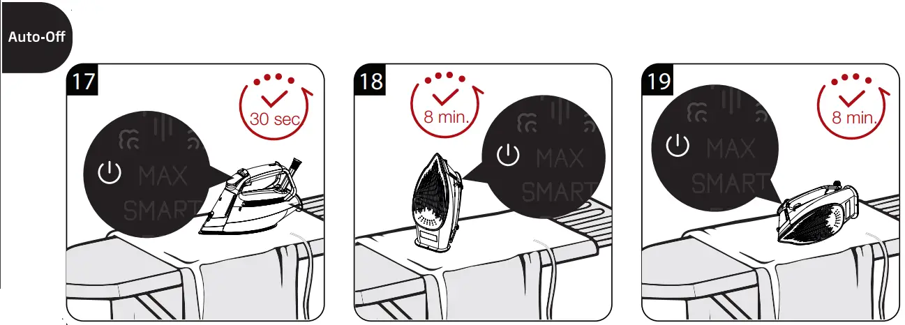 beko SPA 9130 B Steam Iron User Manual - AUTOMATIC SHUTDOWN