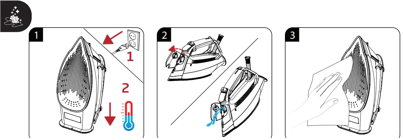 beko SPA 9130 B Steam Iron User Manual - CLEANING AND CARE