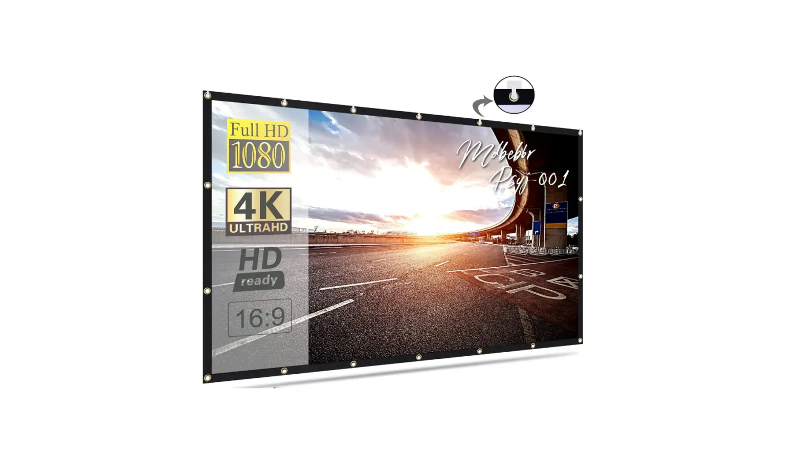 Mdbebbron 120 Inch Projection Screen 16:9 Foldable Anti-crease Portable Projector Movies Screens-complete Eatures/user Instruction