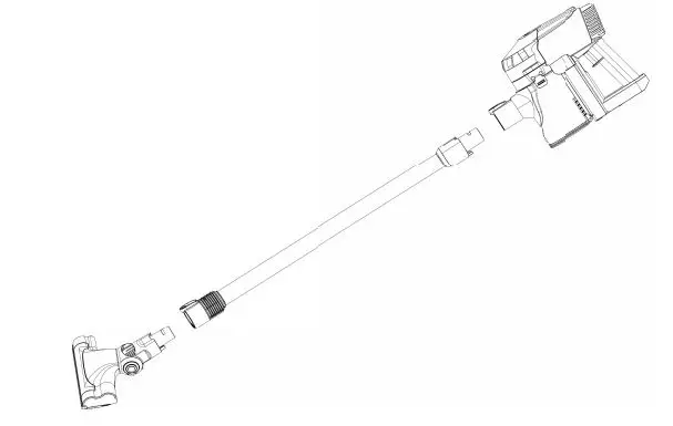 kogan Premium UltraLife Stick Vacuum and Accessories Kit User Manual - Installing extended aluminum tube