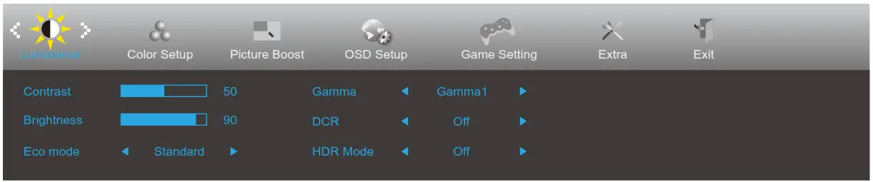 aoc Q32V3S LCD Monitor - OSD Setting 1