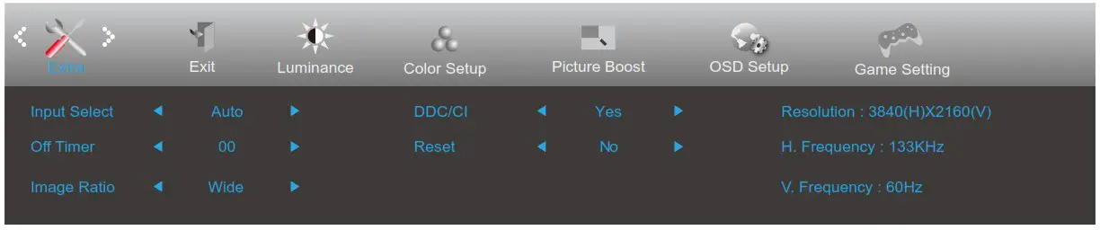 aoc Q32V3S LCD Monitor - OSD Setting 7
