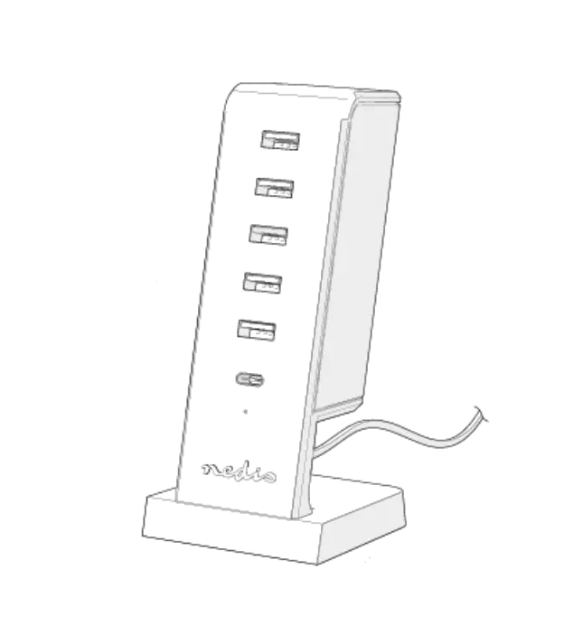 Nedis Fscspd110bk | Fscspd110gy Fabric Desktop Family Charger User Manual