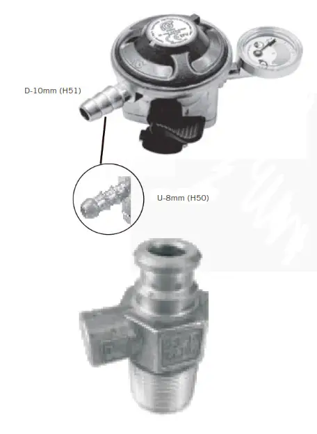 CADAC 8516-FL-QR LP Propane Clip-On with Quick Release Connection - Fig 1