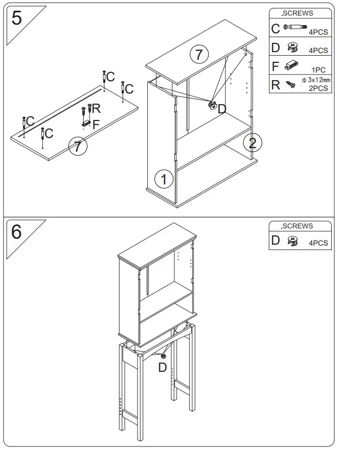 POLIBI White Over the Toilet Storage with Adjustable Shelf Collect Cabinet - figure 5