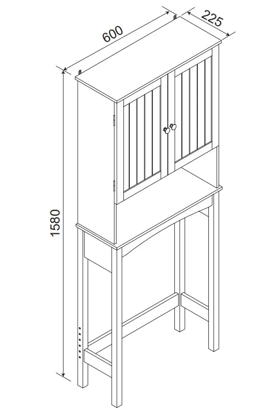 POLIBI White Over the Toilet Storage with Adjustable Shelf Collect Cabinet