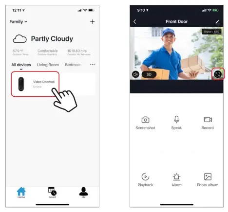 Brookstone BKWIFICAMDR WiFi Video Doorbell - Live Video