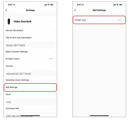 Brookstone BKWIFICAMDR WiFi Video Doorbell - settings