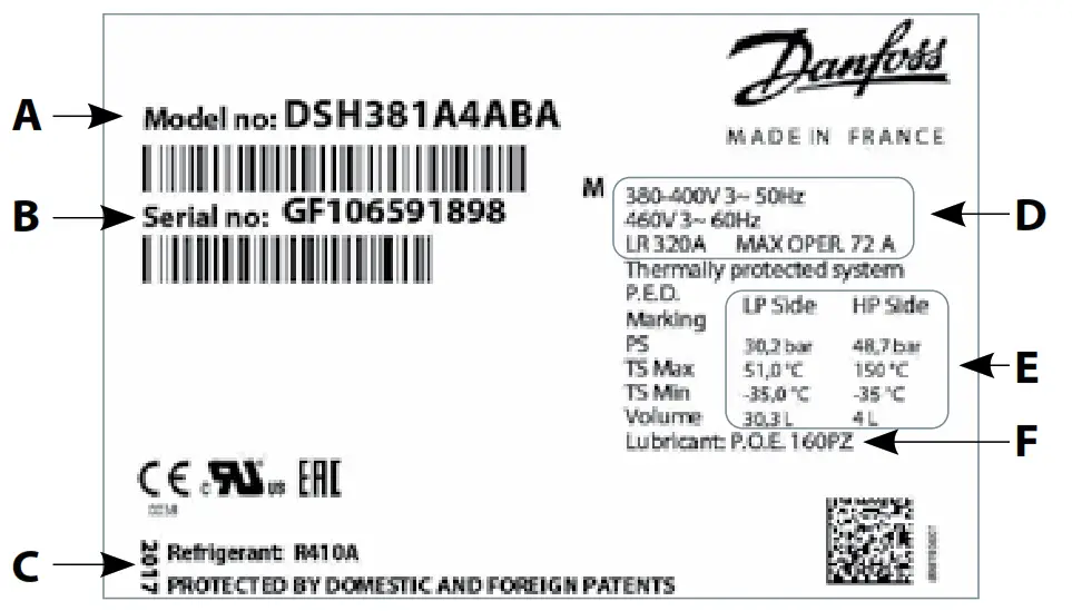 Danfoss SZ160 4RAI Scroll Compressors - QR