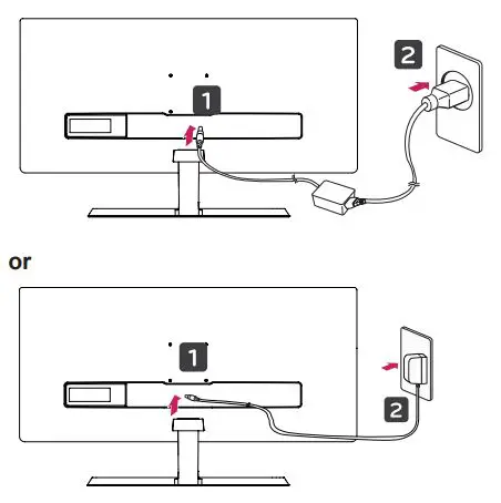 LG IPS LED MONITOR Owner’s Manual - Connect the power adapter to the monitor