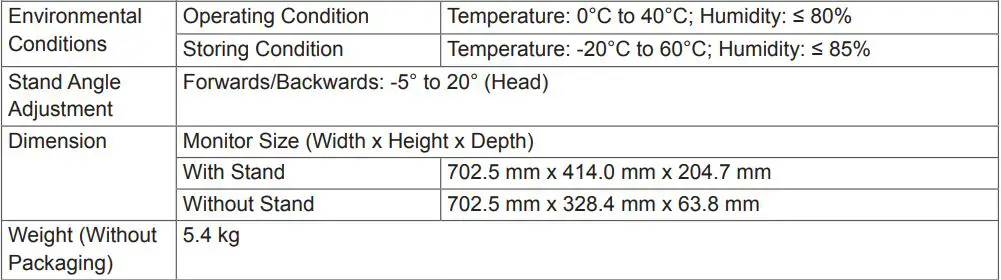 LG IPS LED MONITOR Owner’s Manual - SPECIFICATIONS