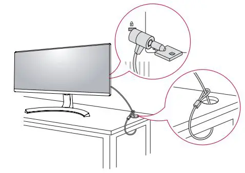 LG IPS LED MONITOR Owner’s Manual - Using the Kensington lock