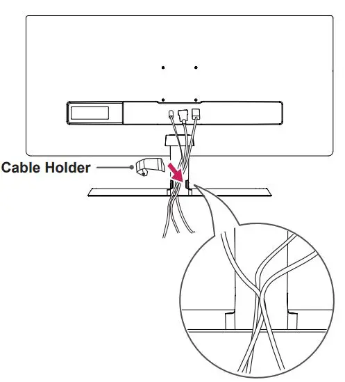 LG IPS LED MONITOR Owner’s Manual - Using the cable holder